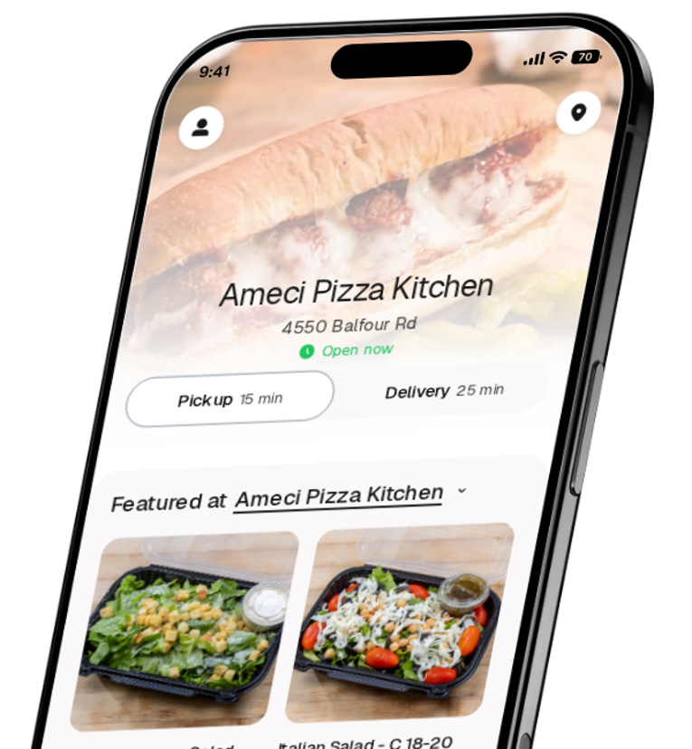 Ameci Pizza Kitchen app preview